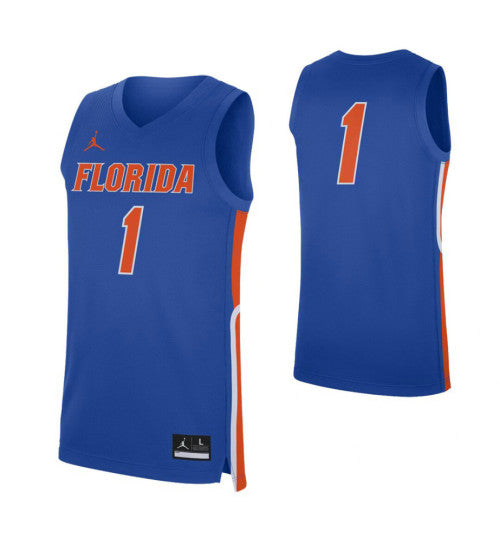 Florida Gators 1 College Basketball Jersey Royal retro stitched fan jersey RTJ5511 image 1