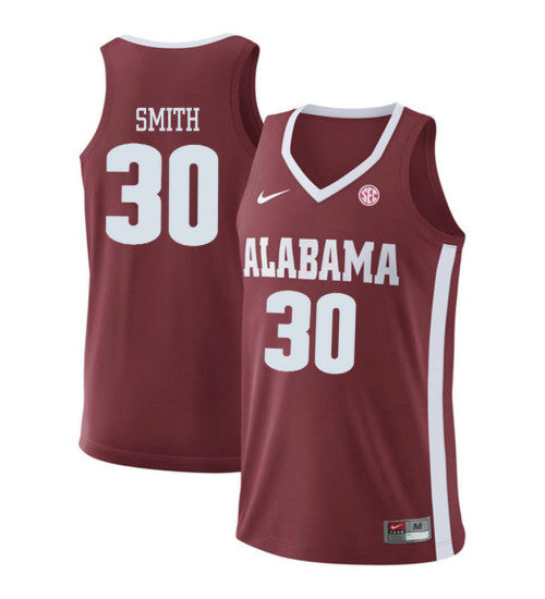 Alabama Crimson Tide 30 Galin Smith College Basketball Jersey Red 51 retro stitched fan jersey RTJ12598 image 1