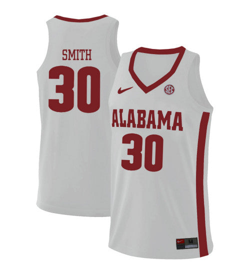 Alabama Crimson Tide 30 Galin Smith College Basketball Jersey White retro stitched fan jersey RTJ12596 image 1
