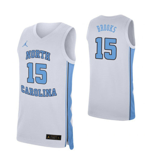 North Carolina Tar Heels 15 Garrison Brooks White College Basketball Jersey retro stitched fan jersey RTJ3203 image 1
