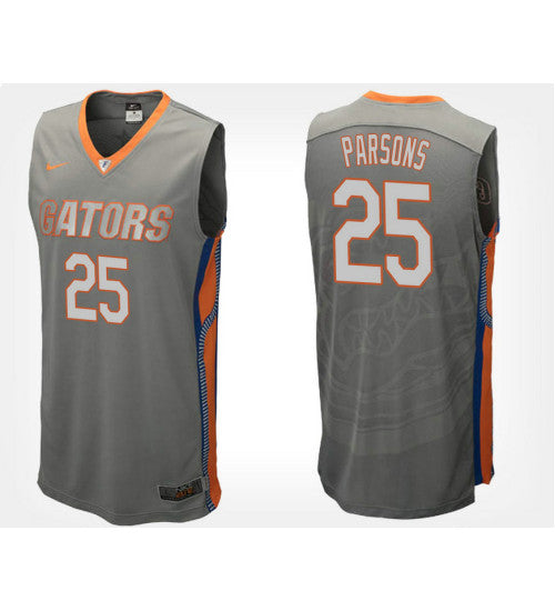 Florida Gators 25 Chandler Parsons Gray Road College Basketball Jersey retro stitched fan jersey RTJ11356 image 1