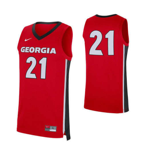 Georgia Bulldogs 21 College Basketball Jersey Red retro stitched fan jersey RTJ5320 image 1