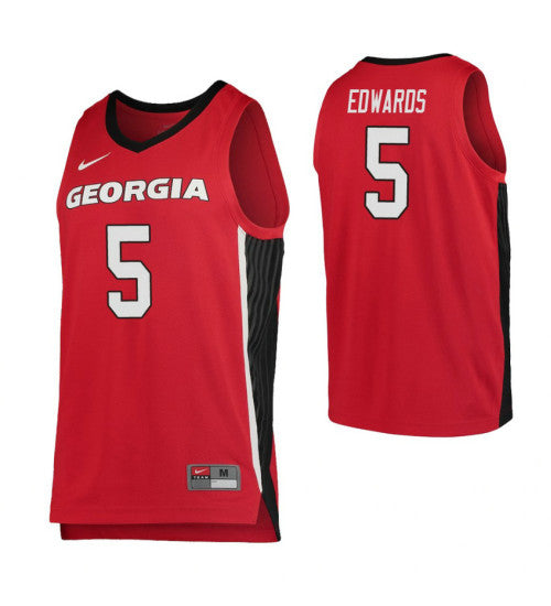 Georgia Bulldogs 5 Anthony Edwards Red College Basketball Jersey retro stitched fan jersey RTJ5307 image 1