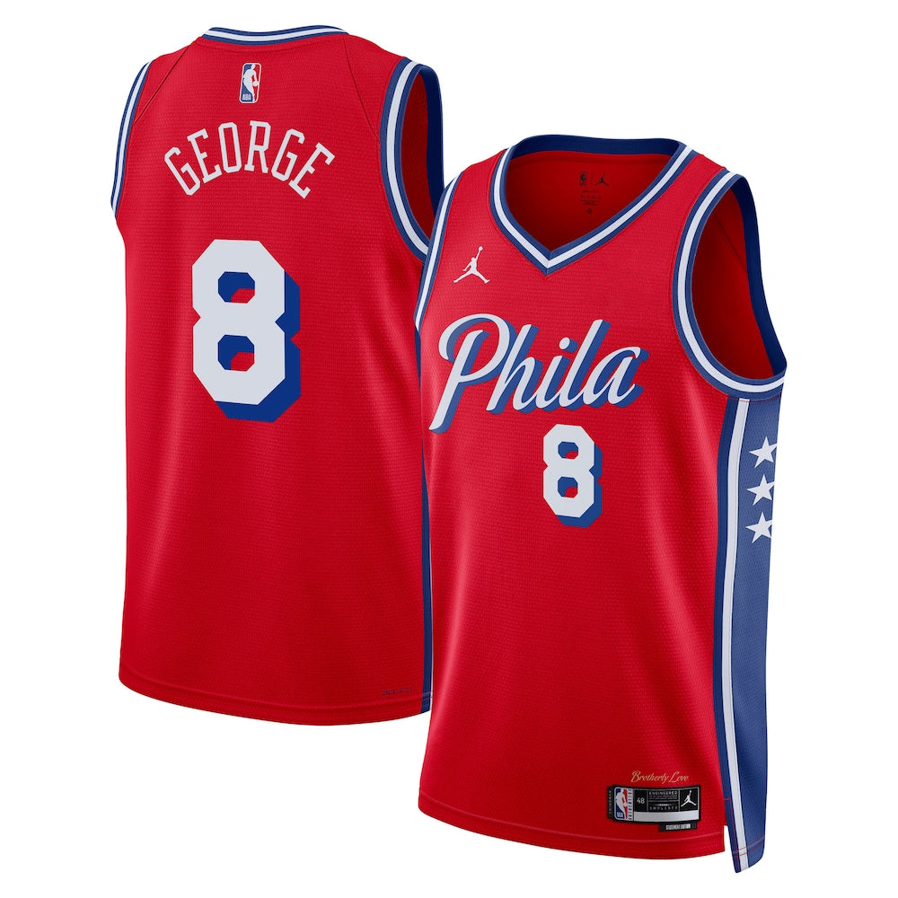Philadelphia 76ers Paul George Statement Edition Swingman Red Jersey product image