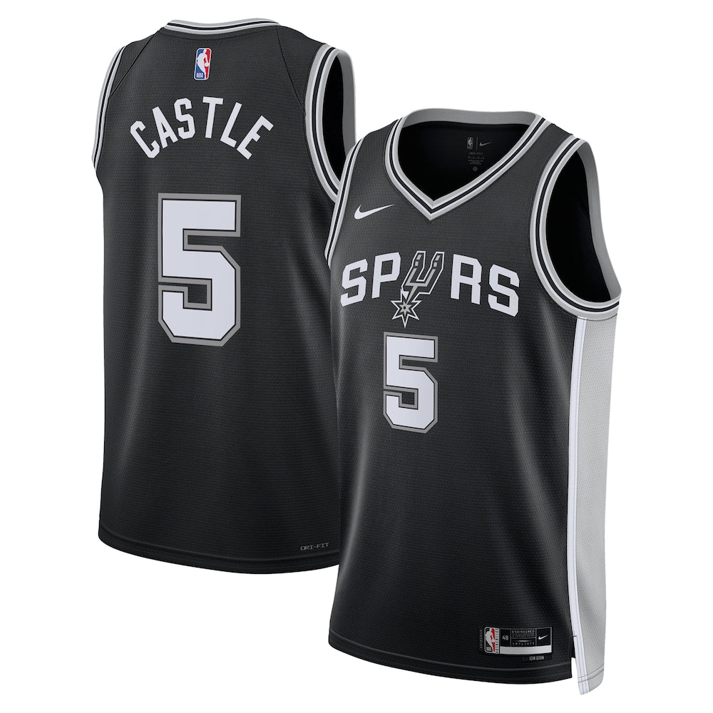 San Antonio Spurs Stephon Castle Swingman Black Jersey product image