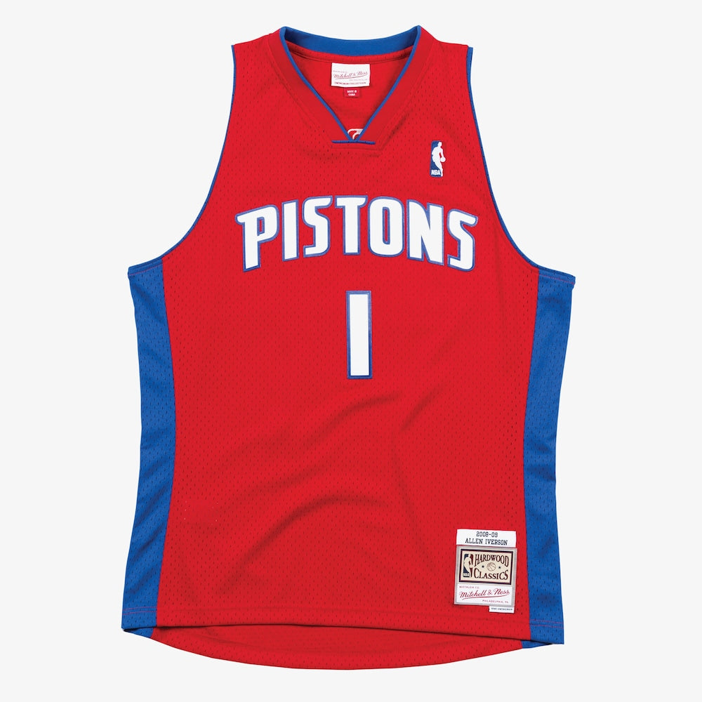 Detroit Pistons M&N Swingman Jersey Allen Iverson 2008 09 retro stitched fan jersey RTJ12960 image 1