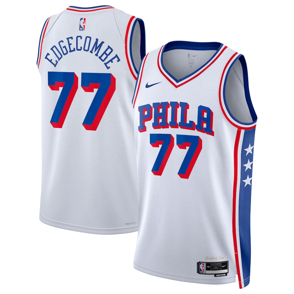 Philadelphia 76ers Association Edition Swingman Jersey White Vj Edgecombe retro stitched fan jersey RTJ12959 image 1