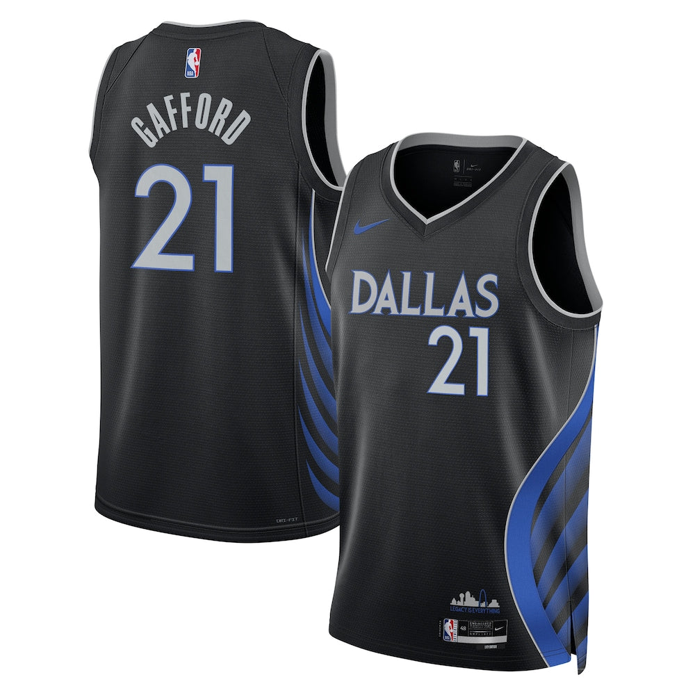 Dallas Mavericks 2025 26 City Edition Swingman Jersey Black Daniel Gafford retro stitched fan jersey RTJ12885 image 1