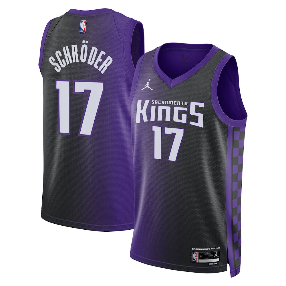 Sacramento Kings Jordan Brand Statement Edition Swingman Jersey Purple Dennis Schrder retro stitched fan jersey