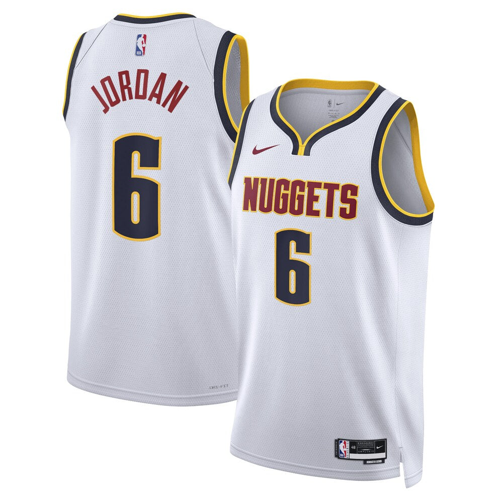 Denver Nuggets Association Edition Swingman Jersey White Deandre Jordan retro stitched fan jersey RTJ12861 image 1