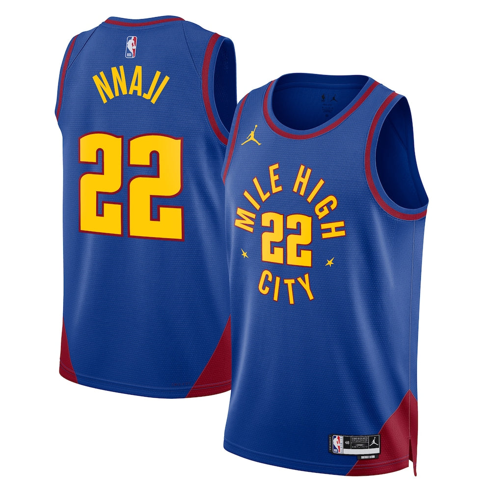 Denver Nuggets Jordan Statement Edition Swingman Jersey Blue Zeke Nnaji retro stitched fan jersey RTJ12860 image 1