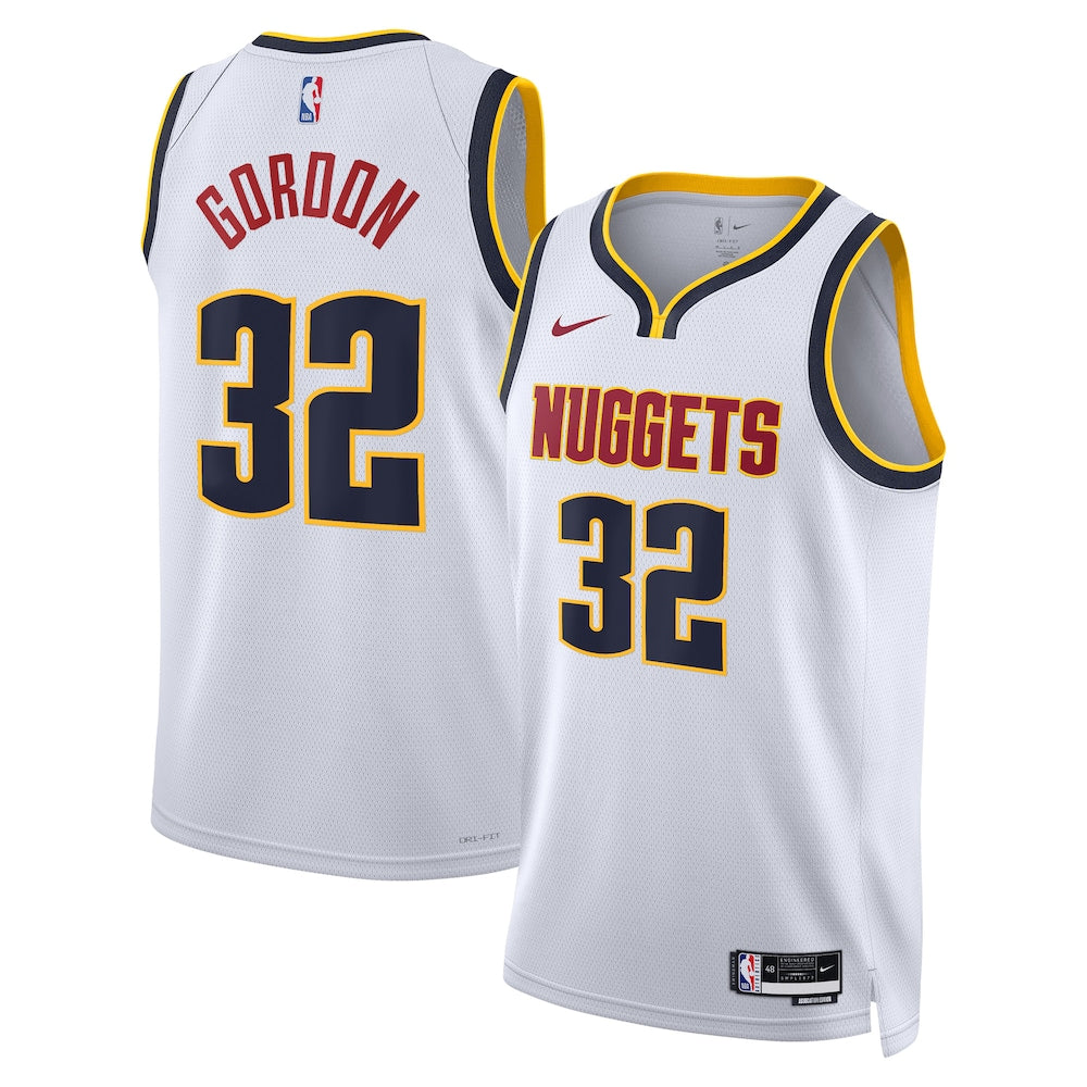 Denver Nuggets Association Edition Swingman Jersey White Aaron Gordon retro stitched fan jersey RTJ12833 image 1