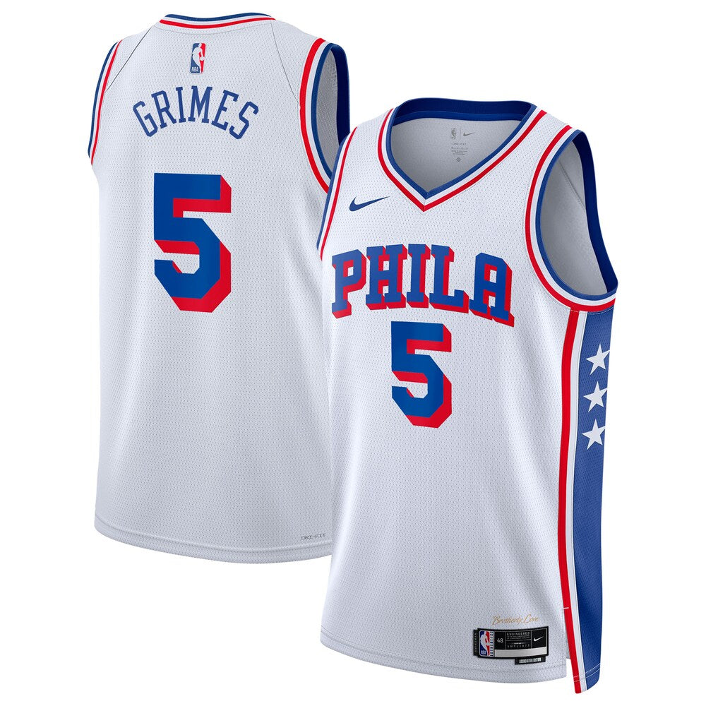 Philadelphia 76ers Association Edition Swingman Jersey White Quentin Grimes retro stitched fan jersey RTJ12780 image 1
