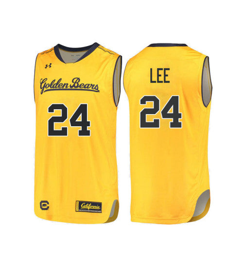 California Golden Bears 24 Marcus Lee College Basketball Jersey Gold 654 retro stitched fan jersey RTJ11995 image 1