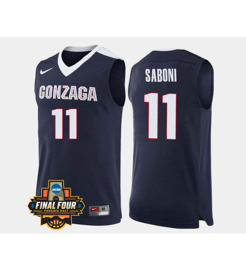 Gonzaga Bulldogs 11 Domantas Saboni Navy Road College Basketball Jersey retro stitched fan jersey RTJ11158 image 1
