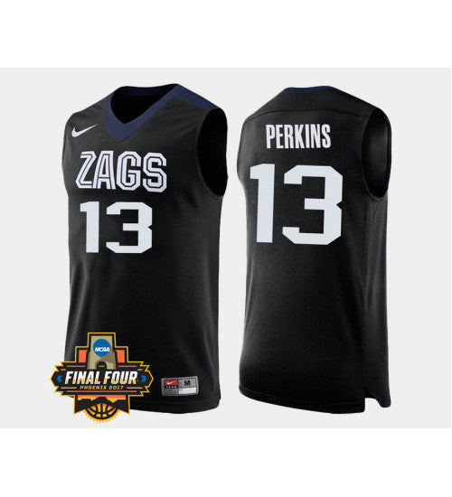 Gonzaga Bulldogs 13 Josh Perkins Black Alternate College Basketball Jersey retro stitched fan jersey RTJ11146 image 1