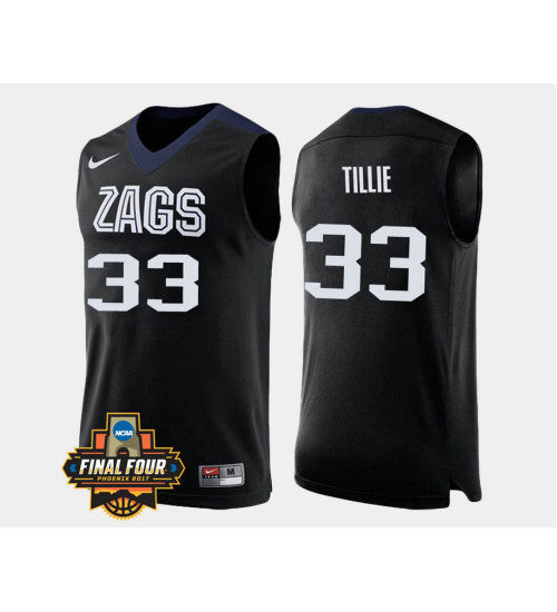 Gonzaga Bulldogs 33 Killian Tillie Black Alternate College Basketball Jersey retro stitched fan jersey RTJ5229 image 1