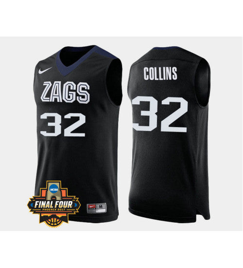 Gonzaga Bulldogs 32 Zach Collins Black Alternate College Basketball Jersey retro stitched fan jersey RTJ5234 image 1