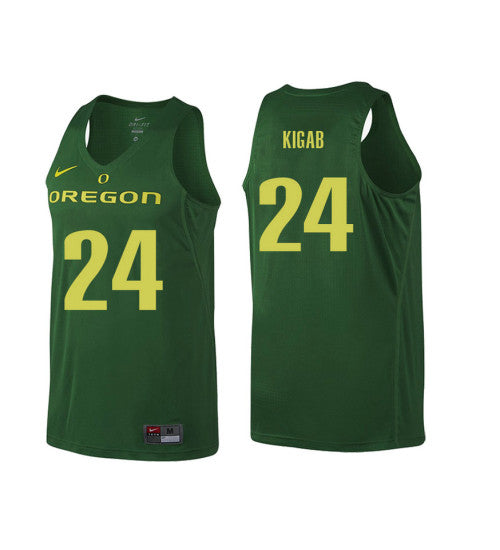 Oregon Ducks 24 Abu Kigab College Basketball Jersey Green 4248 retro stitched fan jersey RTJ8401 image 1