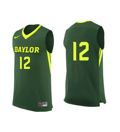 Baylor Bears 12 Leonard Allen College Basketball Jersey Green retro stitched fan jersey RTJ12181 image 1