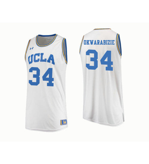 UCLA Bruins 34 Ikenna Okwarabizie College Basketball Jersey White retro stitched fan jersey RTJ7558 image 1