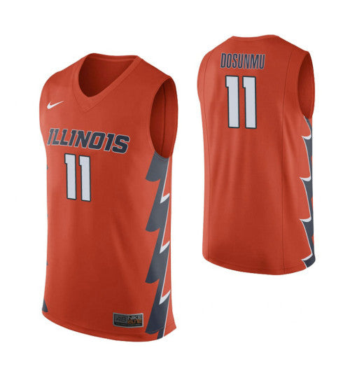 Illinois Fighting Illini Ayo Dosunmu College Basketball Jersey Orange retro stitched fan jersey RTJ5102 image 1