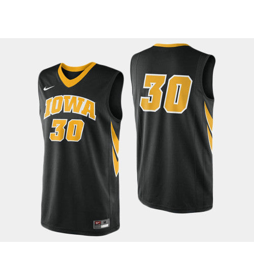 Iowa Hawkeyes 30 Aaron White Black Road College Basketball Jersey retro stitched fan jersey RTJ4948 image 1