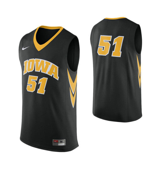 Iowa Hawkeyes 51 College Basketball Jersey Black retro stitched fan jersey RTJ4944 image 1