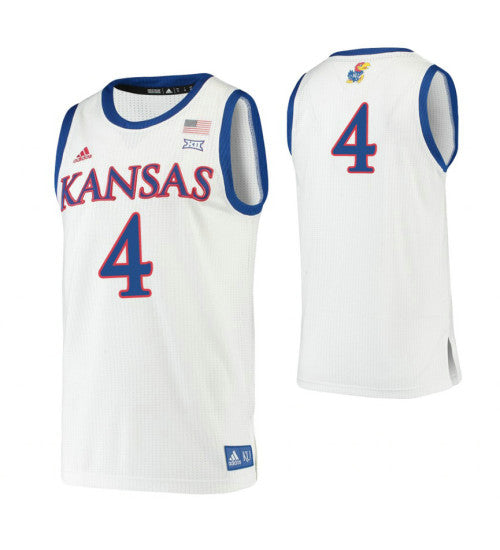 Kansas Jayhawks 4 Isaiah Moss White College Basketball Jersey 7964 retro stitched fan jersey RTJ4685 image 1