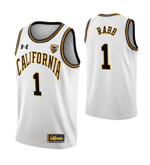 California Golden Bears 1 Ivan Rabb White College Basketball Jersey retro stitched fan jersey RTJ12039 image 1