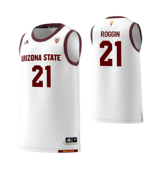 Arizona State Sun Devils 21 Jack Roggin College Basketball Jersey White 6081 retro stitched fan jersey RTJ6568 image 1