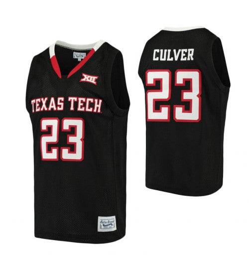 Texas Tech Red Raiders 23 Jarrett Culver Black College Basketball Jersey retro stitched fan jersey RTJ7693 image 1