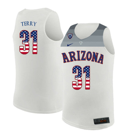 Arizona Wildcats 31 Jason Terry College Basketball Jersey White 6189 retro stitched fan jersey RTJ6460 image 1