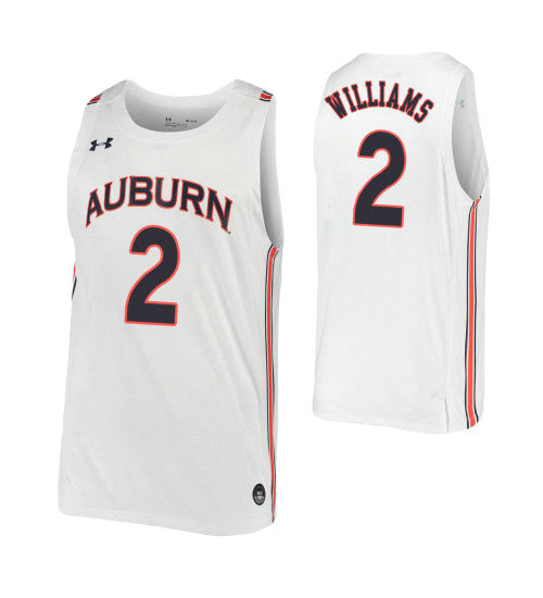 Jaylin Williams College Basketball Jersey White Auburn Tigers retro stitched fan jersey RTJ4891 image 1