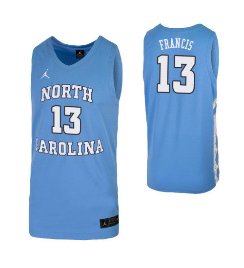 North Carolina Tar Heels 13 Jeremiah Francis Carolina Blue College Basketball Jersey 3622 retro stitched fan jersey