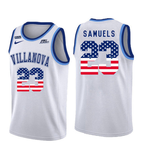 Villanova Wildcats 23 Jermaine Samuels College Basketball Jersey White 5433 retro stitched fan jersey RTJ7216 image 1