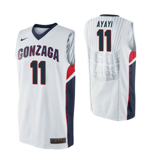 Gonzaga Bulldogs Joel Ayayi College Basketball Jersey White retro stitched fan jersey RTJ11082 image 1