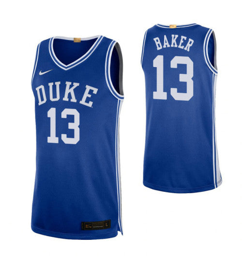 Duke Blue Devils 13 Joey Baker Royal College Basketball Jersey 6948 retro stitched fan jersey RTJ5701 image 1