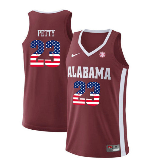 Alabama Crimson Tide 23 John Petty College Basketball Jersey Red 36 retro stitched fan jersey RTJ12613 image 1