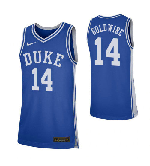 Duke Blue Devils 14 Jordan Goldwire Royal College Basketball Jersey retro stitched fan jersey RTJ5690 image 1