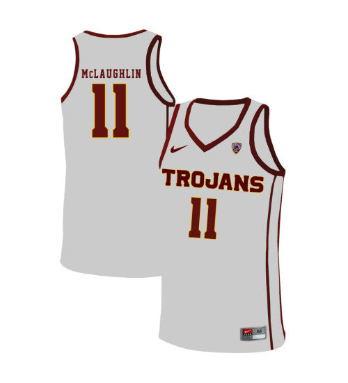 USC Trojans 11 Jordan Mclaughlin College Basketball Jersey White 5176 retro stitched fan jersey RTJ7473 image 1