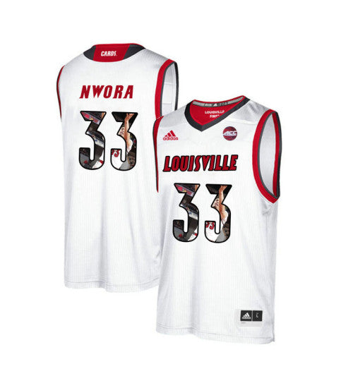 Louisville Cardinals 33 Jordan Nwora College Basketball Jersey White retro stitched fan jersey RTJ10200 image 1
