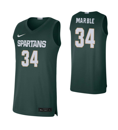 Michigan State Spartans 34 Julius Marble Green College Basketball Jersey 8804 retro stitched fan jersey RTJ3845 image 1