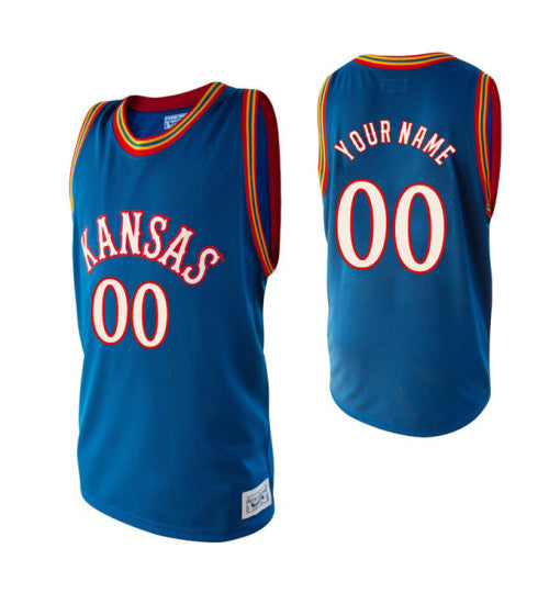 Kansas Jayhawks Custom College Basketball Alumni Jersey Royal retro stitched fan jersey RTJ10484 image 1