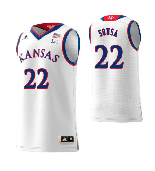 Kansas Jayhawks 22 Silvio De Sousa College Basketball Jersey White 7905 retro stitched fan jersey RTJ4744 image 1
