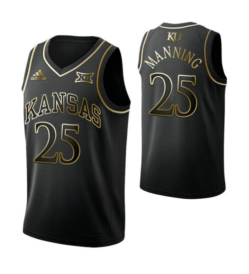 Danny Manning Kansas Jayhawks Black Golden Edition College Basketball Jersey retro stitched fan jersey RTJ5872 image 1