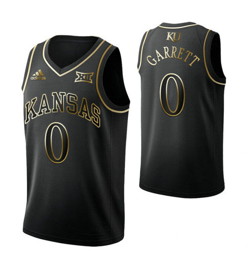 Kansas Jayhawks 0 Marcus Garrett Black College Basketball Jersey retro stitched fan jersey RTJ10711 image 1