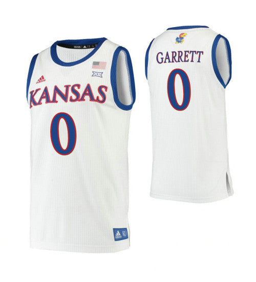 Kansas Jayhawks 0 Marcus Garrett White College Basketball Jersey 1943 retro stitched fan jersey RTJ10706 image 1