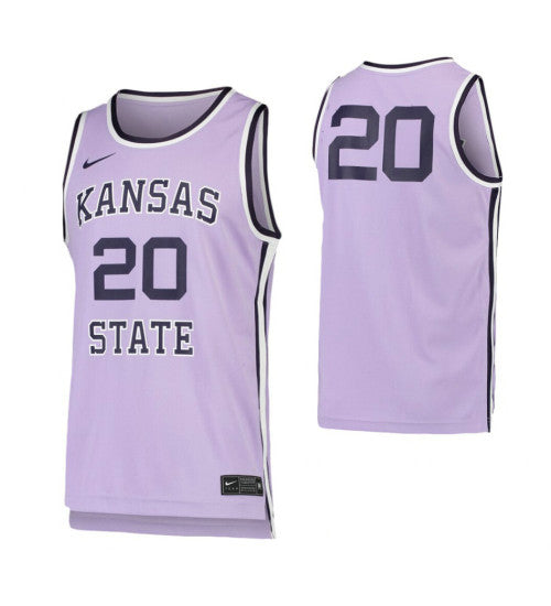 Kansas State Wildcats 20 College College Basketball Jersey Purple retro stitched fan jersey RTJ10470 image 1