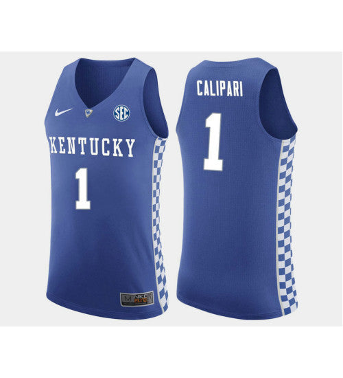 Kentucky Wildcats 1 John Calipari Blue Road College Basketball Jersey retro stitched fan jersey RTJ4567 image 1